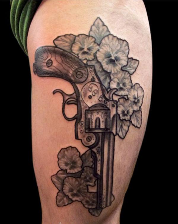Nga Revolver hình xăm - 35 ảnh vui nhộn Gun Tattoo Designs <3 <3