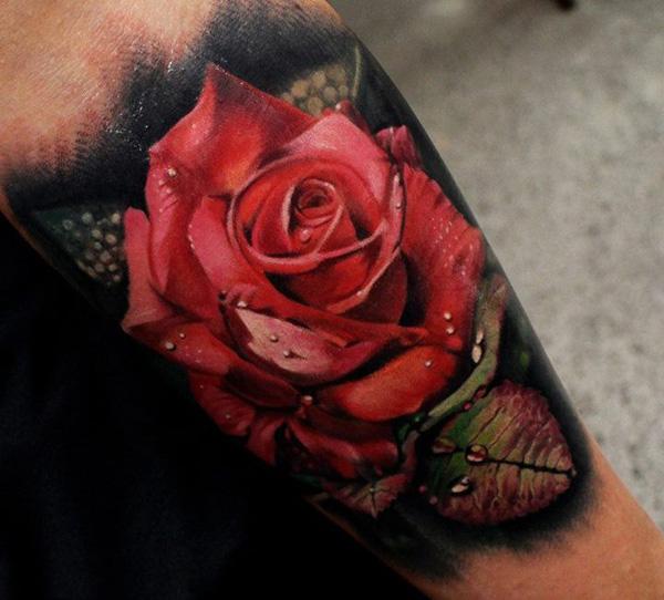 3D Roses đỏ Tattoo - 65 + đẹp Flower Tattoo Designs <3 <3