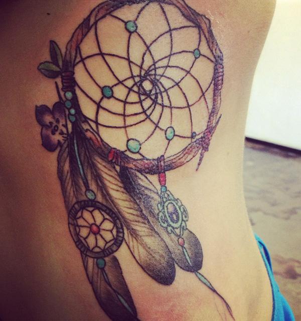 Dreamcatcher hình xăm bên - 50 Dreamcatcher Tattoo Designs Phụ nữ <3 <3