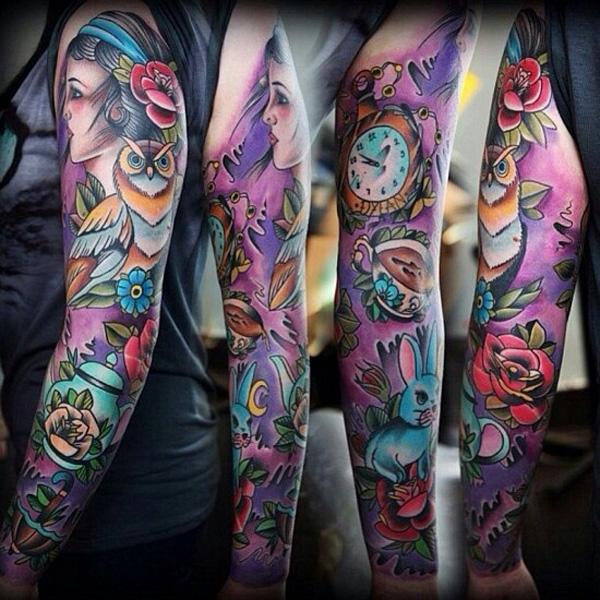 đầy đủ tay hình xăm - 80 + Ví dụ Awesome Full Sleeve Tattoo Ý tưởng <3 <3