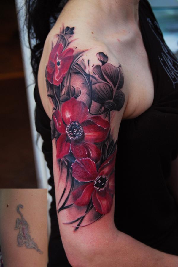 Flowers Tattoo Back - Color Or Black And Gray?