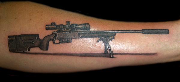 Sniper Rifle - 35 ảnh vui nhộn Gun Tattoo Designs <3 <3