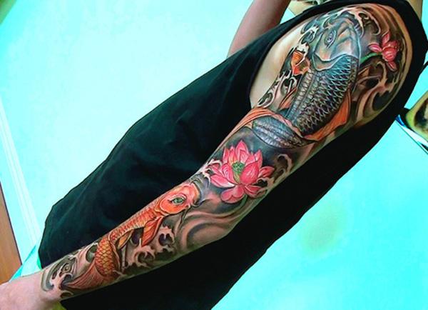 thiết kế hình xăm cá koi đầy tay - 80+ Ví dụ Awesome Full Sleeve Tattoo Ý tưởng <3 <3