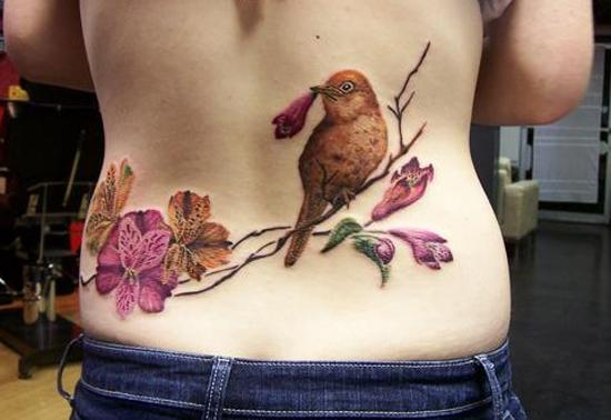 Chim và hoa hình xăm - 65 + đẹp Flower Tattoo Designs <3 <3