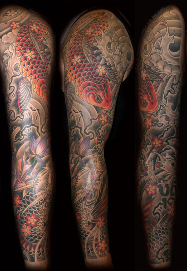 Rồng Koi tay cá - 80+ Ví dụ Awesome Full Sleeve Tattoo Ý tưởng <3 <3