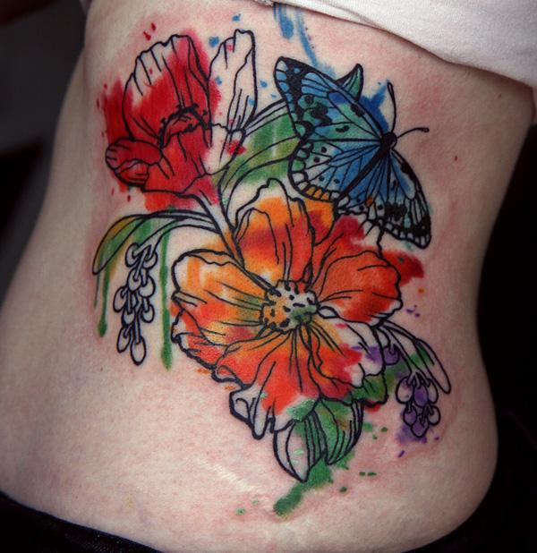 màu nước hoa hình xăm - 65 + đẹp Flower Tattoo Designs <3 <3