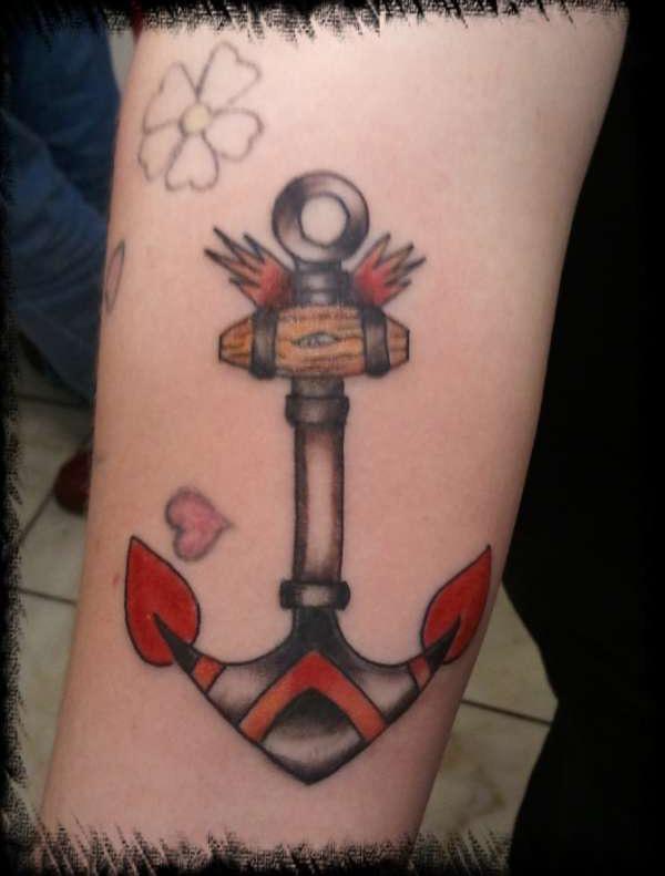 school anchor tattoo on arm - 35 Awesome Anchor tattoo Designs  <3 <3