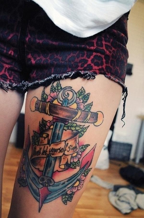 Gorgeous Anchor Tattoo on Leg - 35 Awesome Anchor tattoo Designs  <3 <3