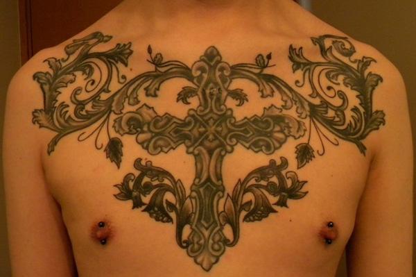 Ngực Chữ thập Tattoo - 40 đẹp ngực Tattoo Ý tưởng <3 <3