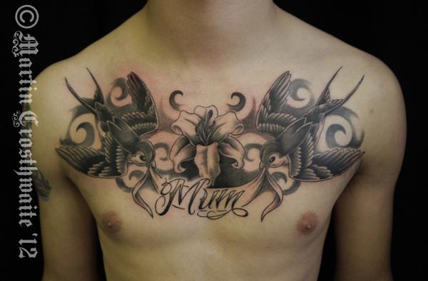 Ngực Swallows Tattoo - 40 đẹp ngực Tattoo Ý tưởng <3 <3