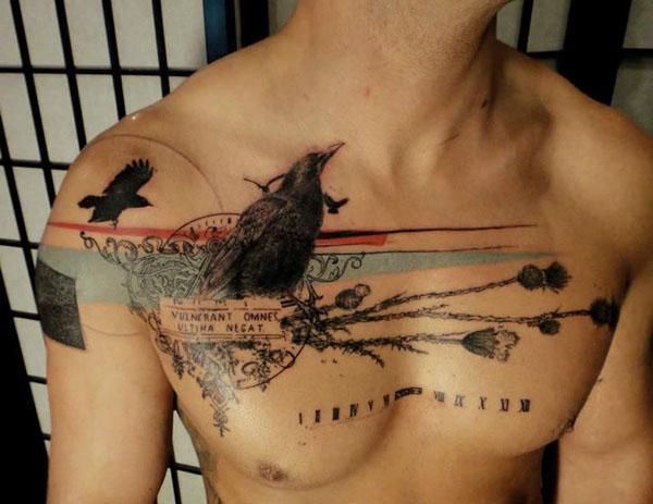 hình xăm con chim trên ngực - 40 đẹp ngực Tattoo Ý tưởng <3 <3