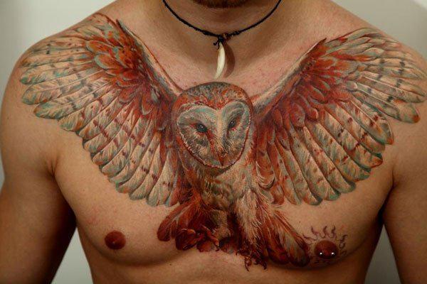 Owl Ngực Tattoo - 40 đẹp ngực Tattoo Ý tưởng <3 <3