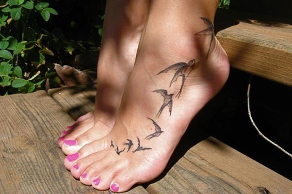 Small Bird Tattoo Foot