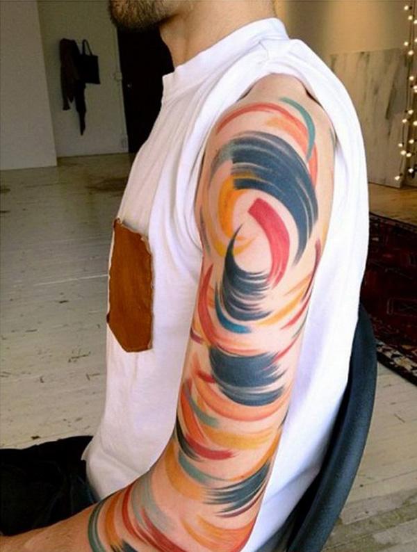 Đầy màu sắc trừu tượng đầy tay - 80+ Ví dụ Awesome Full Sleeve Tattoo Ý tưởng <3 <3