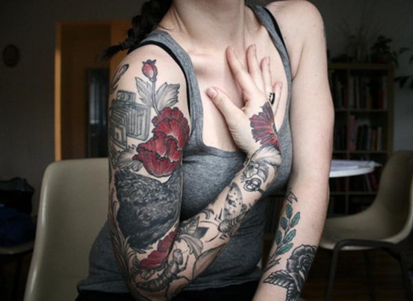 Hoa đầy tay hình xăm - 80 + Ví dụ Awesome Full Sleeve Tattoo Ý tưởng <3 <3