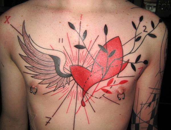 hình xăm ngực của Yann BLACK - 40 đẹp ngực Tattoo Ý tưởng <3 <3
