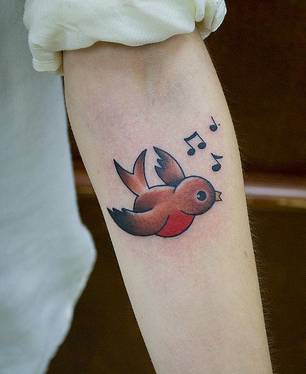 Tweet Tweet trên cổ tay - 50 Ý tưởng Wrist Tattoo bắt mắt <3 <3