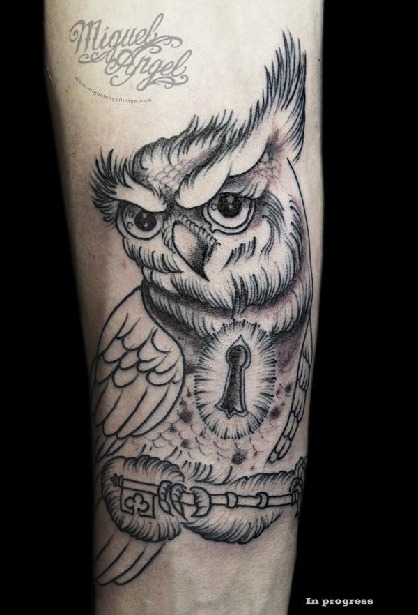 Cú và chính hình xăm khóa tùy chỉnh - 50 Ý tưởng Wrist Tattoo bắt mắt <3 <3