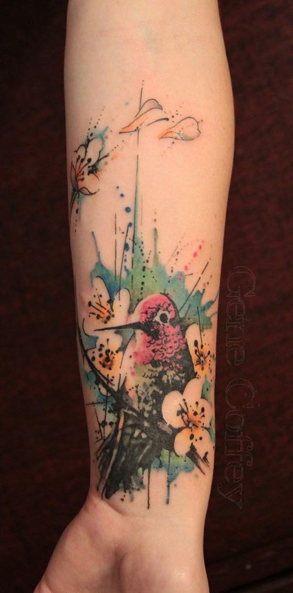 Watercolor hình xăm trên cổ tay - 50 Ý tưởng Wrist Tattoo bắt mắt <3 <3