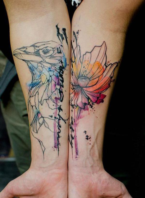  Perfect Raven và hoa hình xăm trên cổ tay - 50 Ý tưởng Wrist Tattoo bắt mắt <3 <3