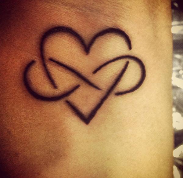 Simple Heart Infinity Tattoo