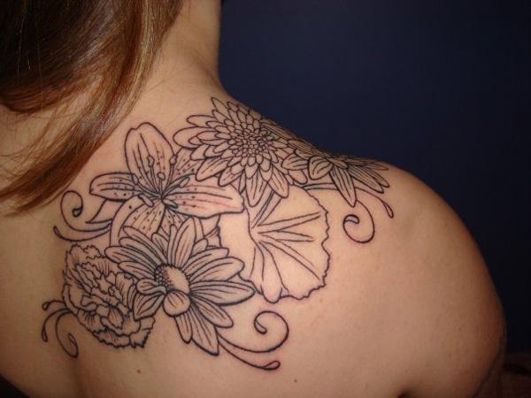 Flower Shoulder Tattoo