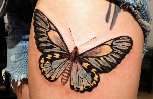 31 Designs butterfly tattoo on thigh