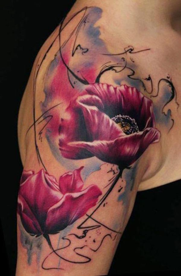Flower Tattoo Quarter Sleeve