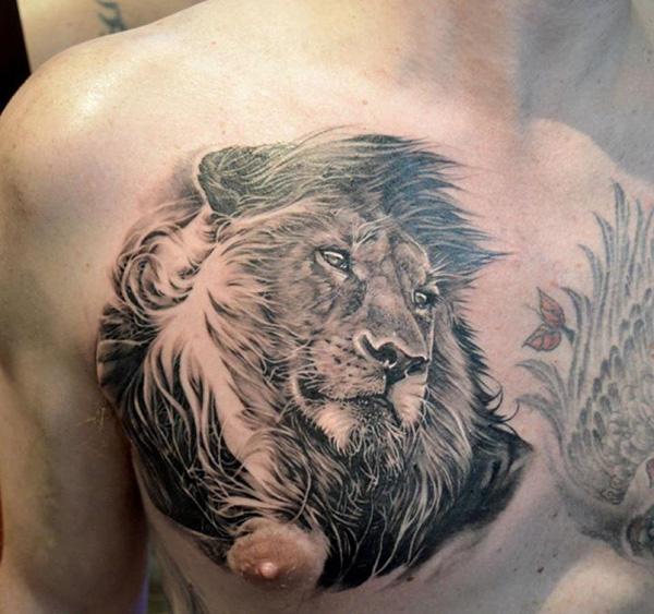  Lion tattoo on chest - 50 Examples of Lion Tattoo  <3 <3