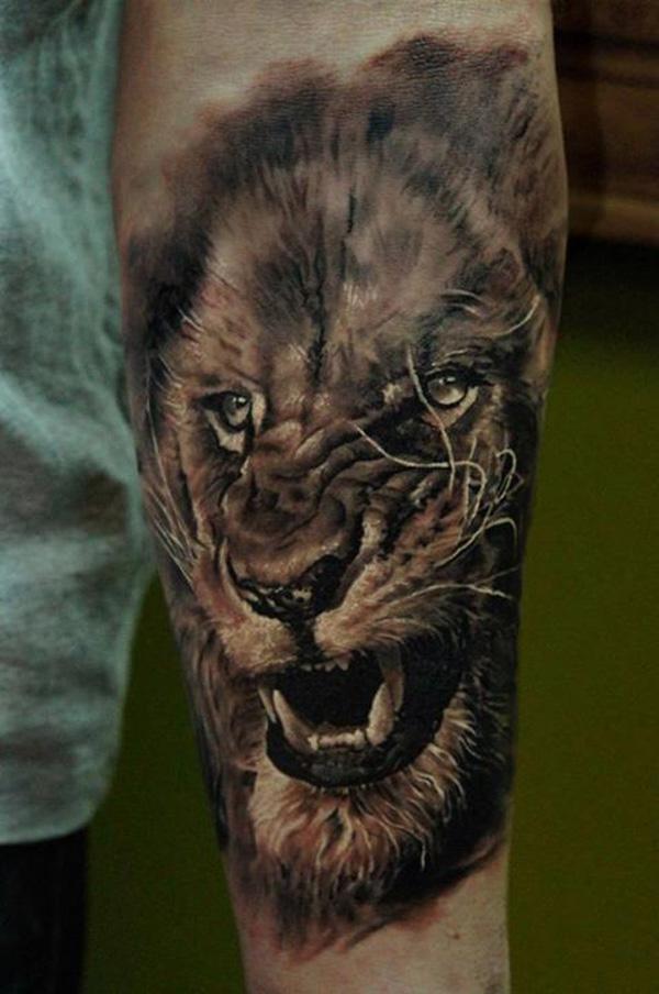 3D Lion tattoo on arm - 50 Examples of Lion Tattoo  <3 <3