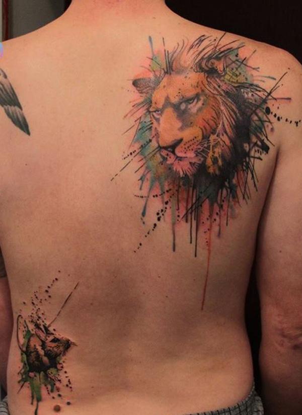  Watercolor lion tattoo - 50 Examples of Lion Tattoo  <3 <3