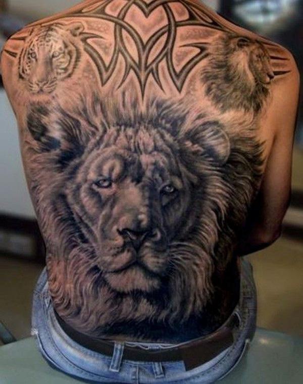  Cool lion tattoo in tribal style - 50 Examples of Lion Tattoo  <3 <3