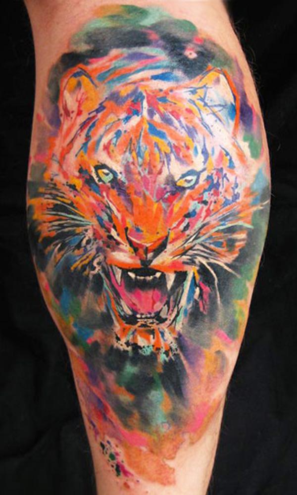 Watercolor Lion xăm - 50 Ví dụ về Lion Tattoo <3 <3