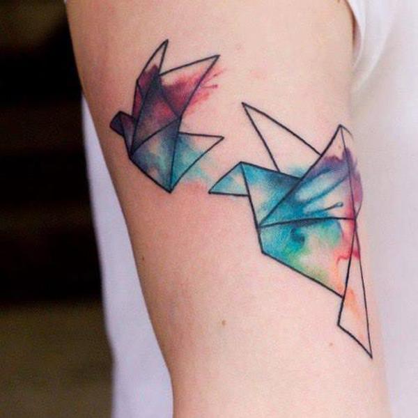 Origami Watercolor Tattoo