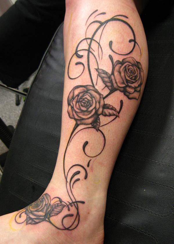 Flower Leg Tattoo