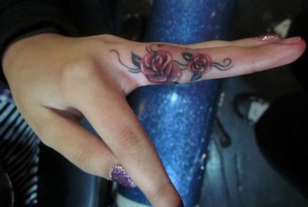 Finger Rose Tattoo - 55+ dễ thương Finger xăm <3 <3