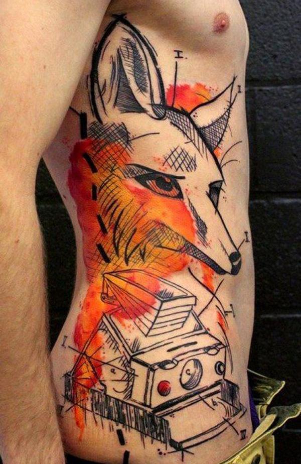 Fox xăm trên mặt - 50 Ví dụ về Fox Tattoo <3 <3