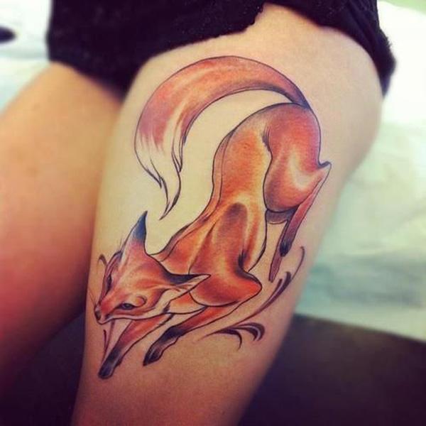 Đùi cáo hình xăm - 50 Ví dụ về Fox Tattoo <3 <3
