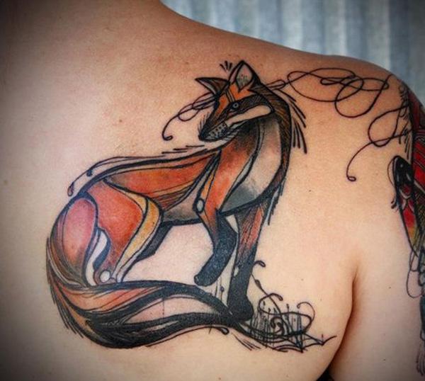 minh họa fox hình xăm - 50 Ví dụ về Fox Tattoo <3 <3