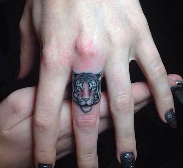 Tiger ngón tay hình xăm - 55 trở lên dễ thương Finger xăm <3 <3