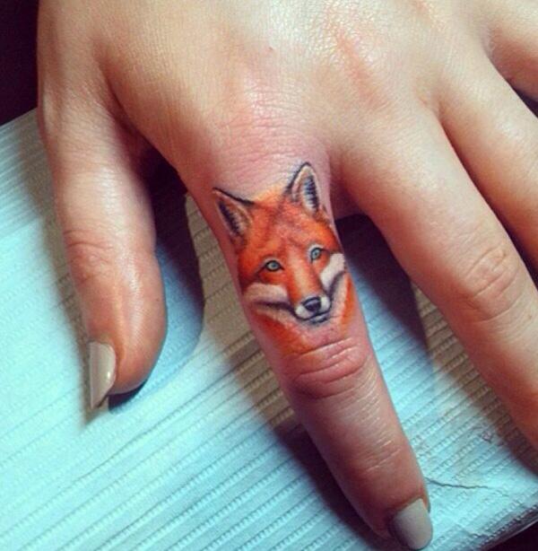 Fox ngón tay hình xăm - 55 trở lên dễ thương Finger xăm <3 <3