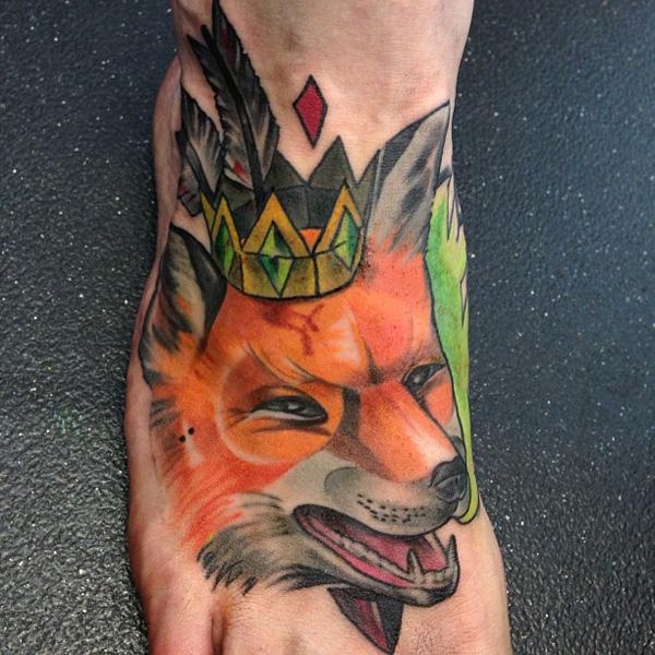 Fox xăm trên chân - 50 Ví dụ về Fox Tattoo <3 <3