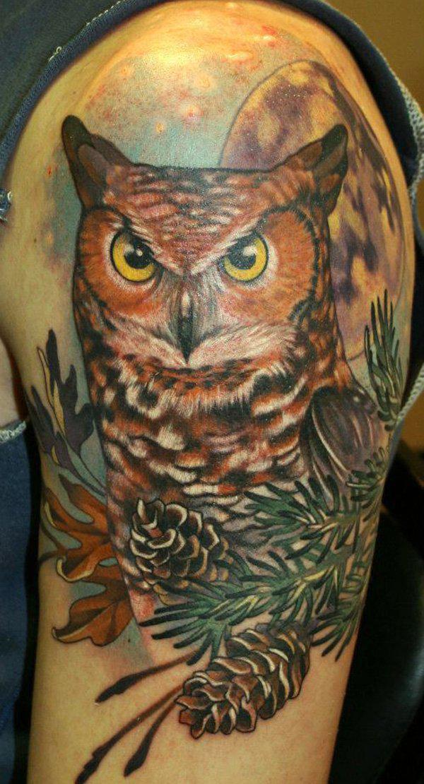 Owl trong ánh trăng - 55 ảnh vui nhộn Owl xăm <3 <3