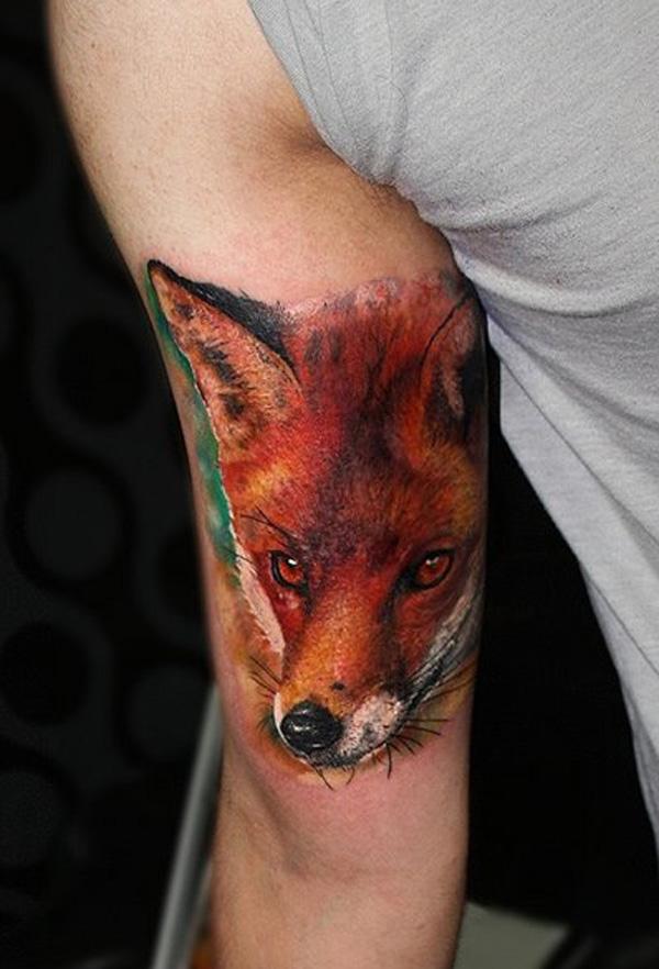 Fox xăm trên cánh tay - 50 Ví dụ về Fox Tattoo <3 <3