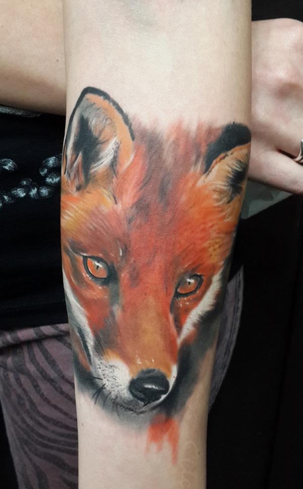 Fox xăm trên chân - 50 Ví dụ về Fox Tattoo <3 <3