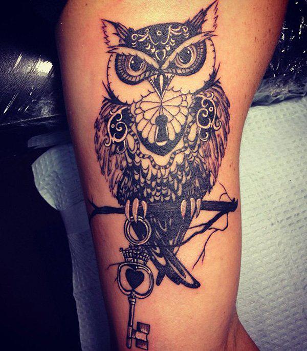 Owl Tattoo trên đùi - 55 ảnh vui nhộn Owl xăm <3 <3