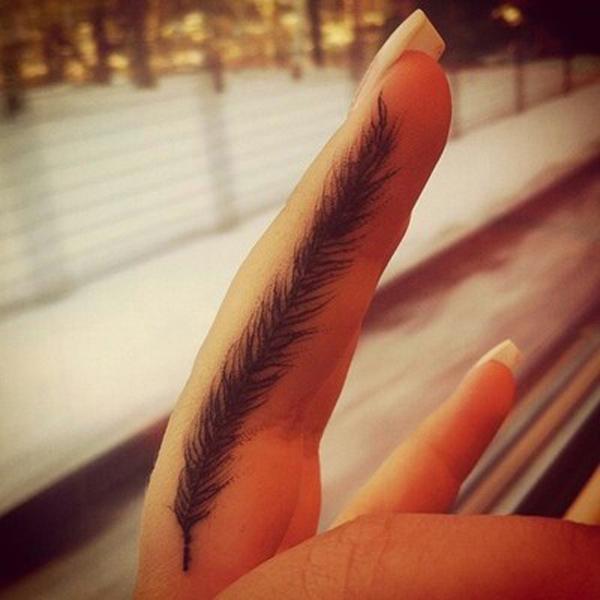 Feather ngón tay hình xăm - 55 trở lên dễ thương Finger xăm <3 <3