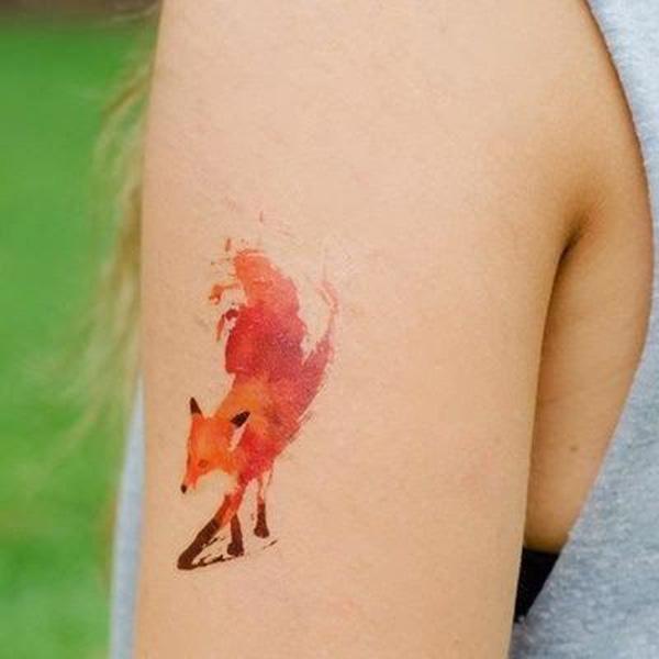 Watercolor cáo hình xăm - 50 Ví dụ về Fox Tattoo <3 <3