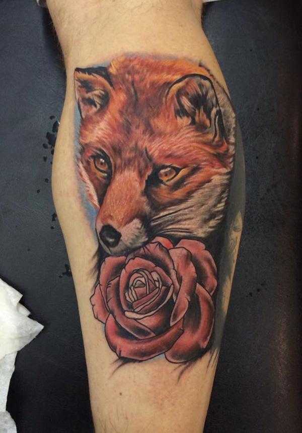 Fox xăm trên cánh tay - 50 Ví dụ về Fox Tattoo <3 <3