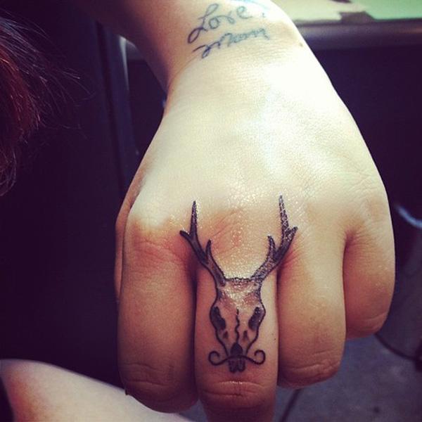 Skull ngón tay hình xăm - 55 trở lên dễ thương Finger xăm <3 <3